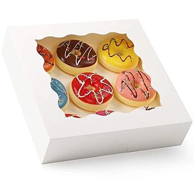Fensterverpackung Bäckerei Kuchenbox mit Einträgen 12 Loch Cupcake Halter in Kraftpapier