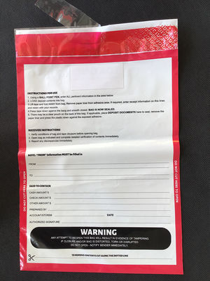 ISO9001 zertifizierte Bargeldsicherheit Kurier Plastiktüte für Bankdepottüte mit Ventil