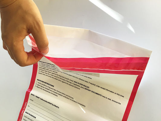 ISO9001 zertifizierte Bargeldsicherheit Kurier Plastiktüte für Bankdepottüte mit Ventil
