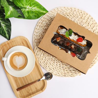 Weiße Lebensmittelart Handwerkspapier Bäckerei Kekse Verpackung mit PVC-Fenster