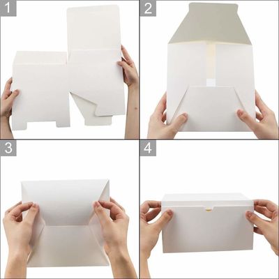 Verpackungsmaterial Weiß 12 Pack 8x8x4 Zoll Quadrat Papier Geburtstagsfeier Geschenkbox mit Deckel