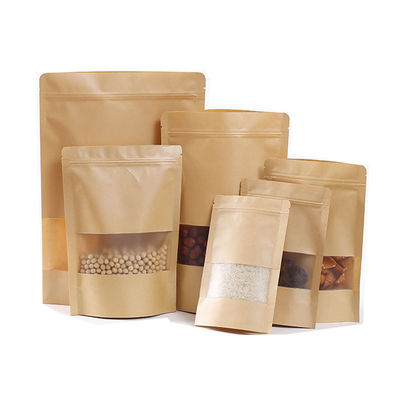 Custom Logo Druck Lebensmittel Material Braun Kraft Papiertüten Herstellung Maschine mit Fenster