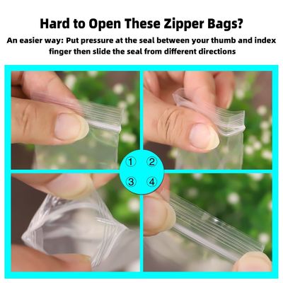 Custom Logo Kompostierbare Reißverschlussbeutel Transparente Kunststoffverpackung für leicht geöffnete Polybag