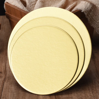 Goldene Kuchenplatten Karton Lebensmittel Getränke Glatte Kuchen Trommel Runde Form für Kuchenladen