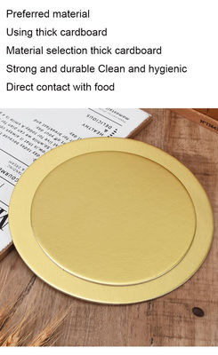 Goldene Kuchenplatten Karton Lebensmittel Getränke Glatte Kuchen Trommel Runde Form für Kuchenladen