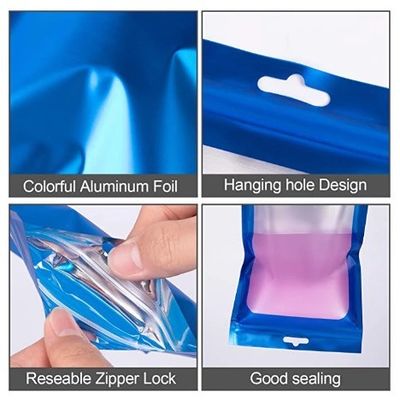 Custom Logo Case Opp Clear Packaging Laminate Plastiktüten wieder verschließbare Taschen für Kosmetik