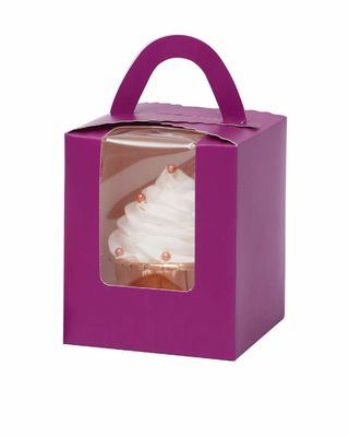 2.5 Zoll groß, benutzerdefiniertes Logo, transparente Plastikkuchenkuchenbox mit Fenster-Einfügung und Griff