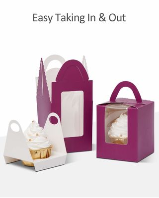 2.5 Zoll groß, benutzerdefiniertes Logo, transparente Plastikkuchenkuchenbox mit Fenster-Einfügung und Griff