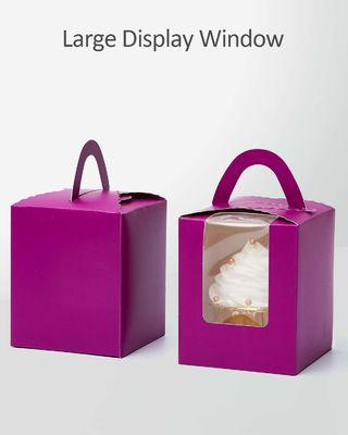 2.5 Zoll groß, benutzerdefiniertes Logo, transparente Plastikkuchenkuchenbox mit Fenster-Einfügung und Griff