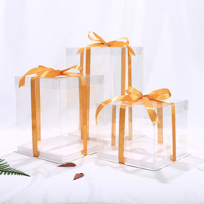 4-14 Zoll Hochzeitskuchenverpackung mit transparenten Fenstern und selbst aufrichtenden Kisten