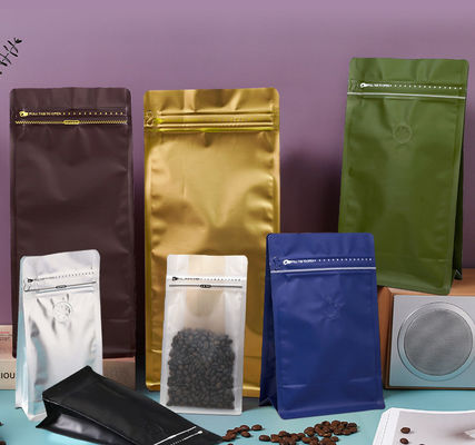 Ankunft 8 Seiten Aluminiumfolie Kaffeebeutel mit Ventil und Reißverschluss